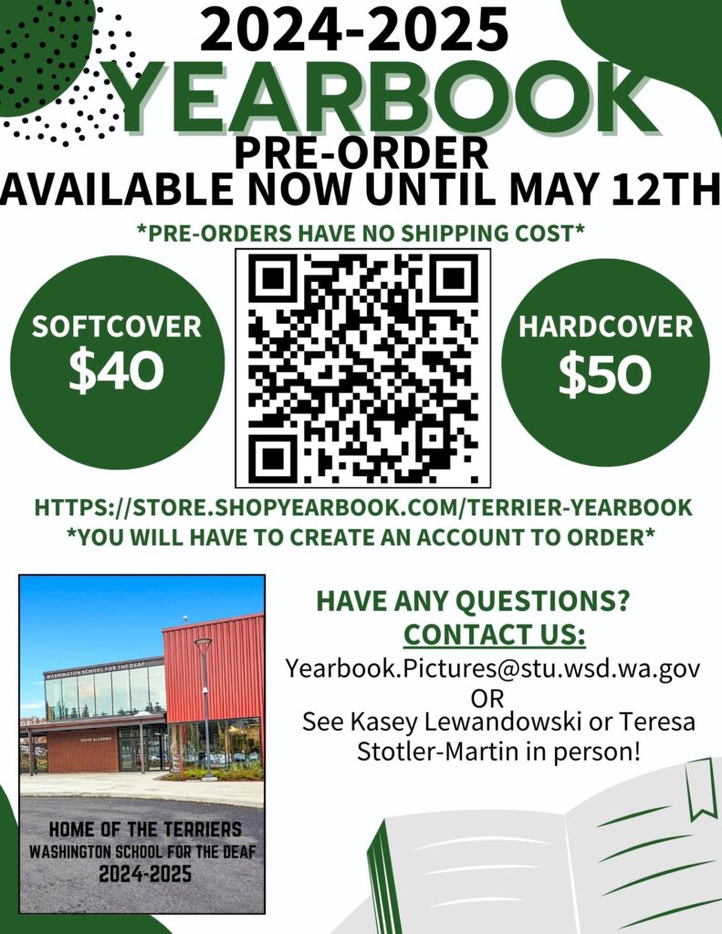 Now accepting pre-orders for the 2024-2025 year book! $40 for softcover and $50 for hardcovers. Make sure to order before May 12th! 