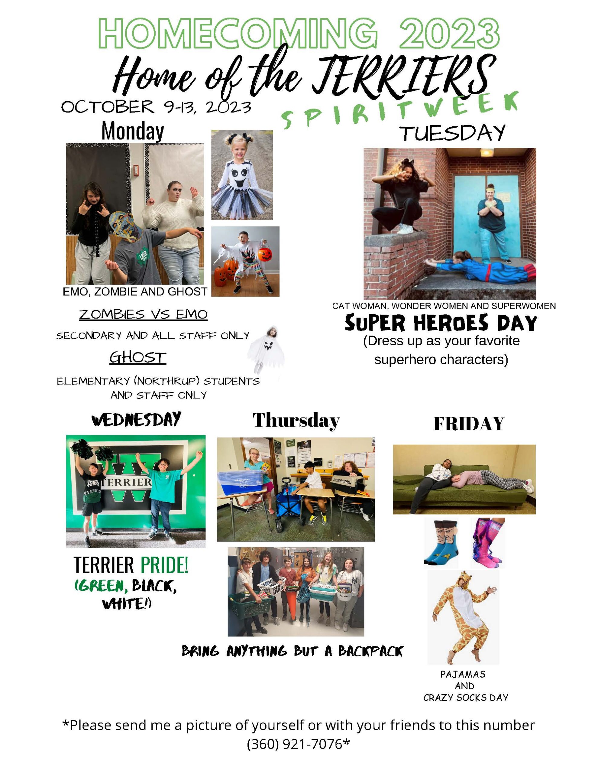 Homecoming Spirit Week flyer