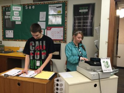 WSD students working at school store