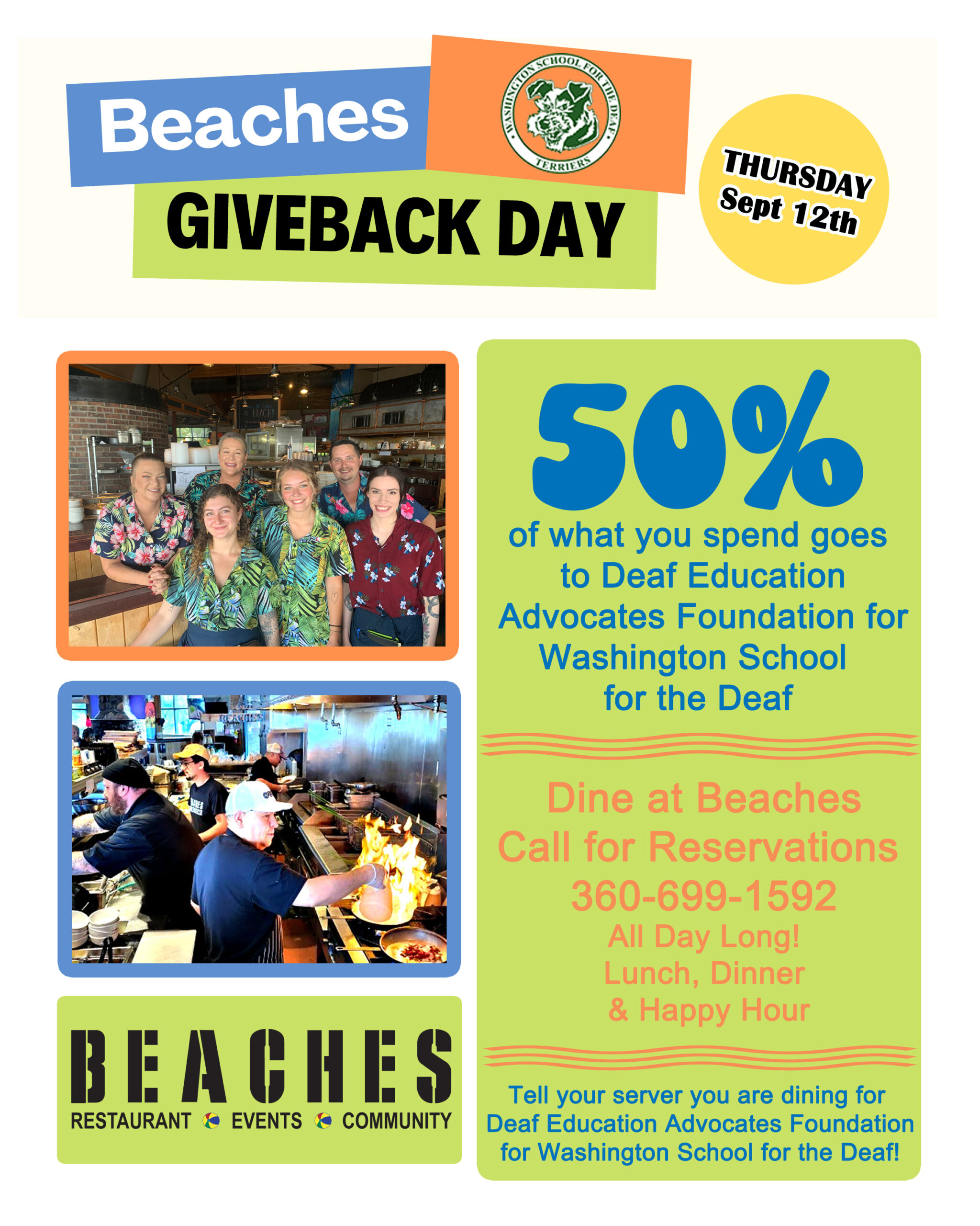 D.E.A.F. Beaches Fundraiser flyer