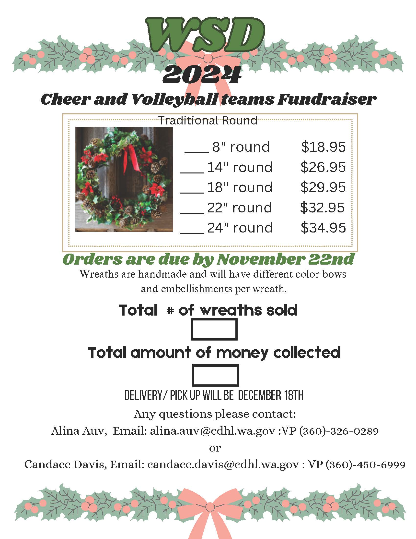 flyer for holiday wreath fundraiser